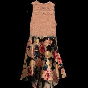 PInk top floral bottom dress